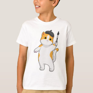 Camiseta Cat as Painter con pincel de pintura