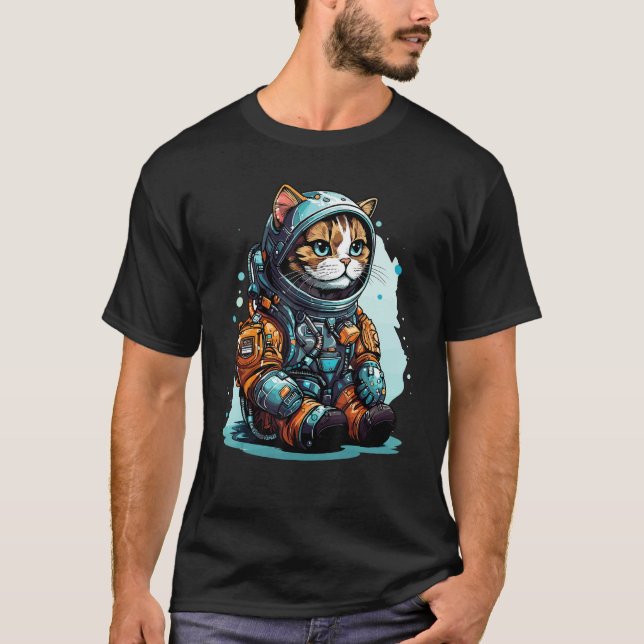 Camiseta Cat Astronaut Helmet Space Explorer Astronauts Cat (Anverso)