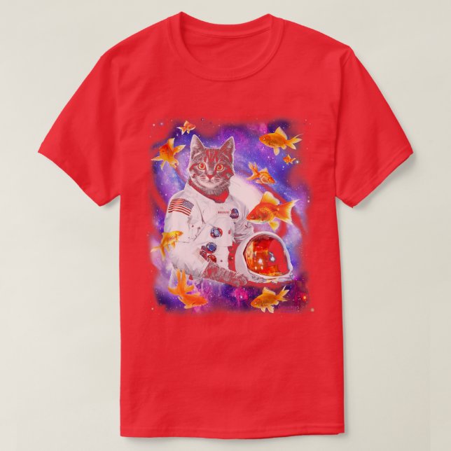 Camiseta Cat Astronaut in Cosmic Space Funny s for Weird Pe (Diseño del anverso)
