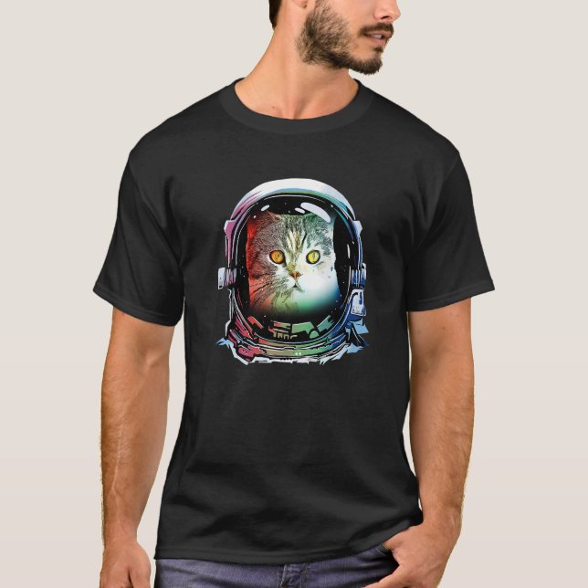 Camiseta Cat Astronaut Space Cat  Retro  7 (Anverso)