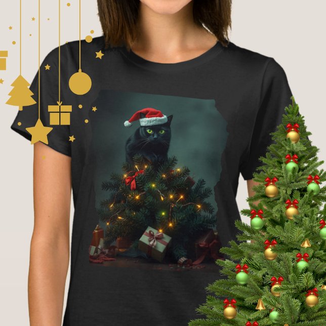Camiseta Cat-astrophe Christmas Holiday Chaos Funny Cat  (Subido por el creador)