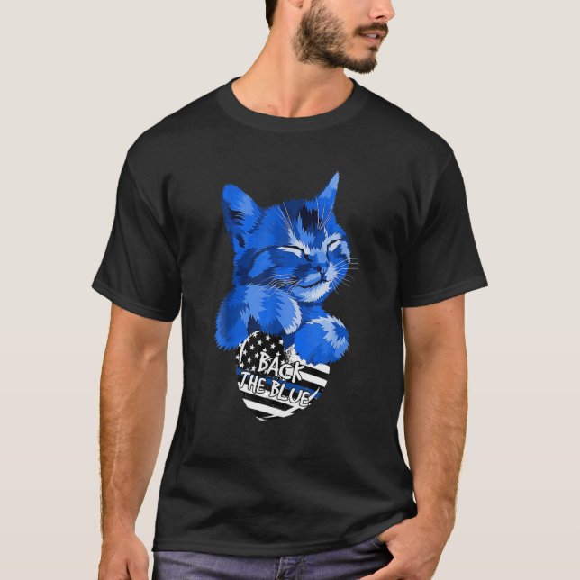 Camiseta Cat Back The Blue Funny Gift (Anverso)