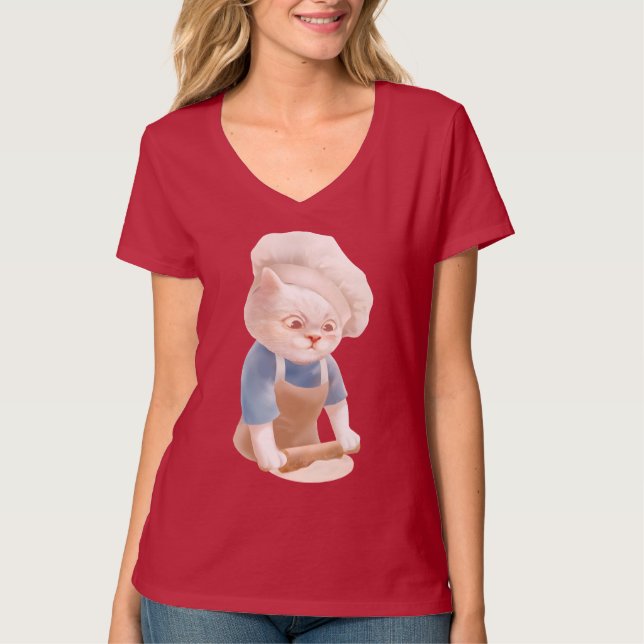 Camiseta Cat Baker Baby - Acogedor Kneading (Anverso)