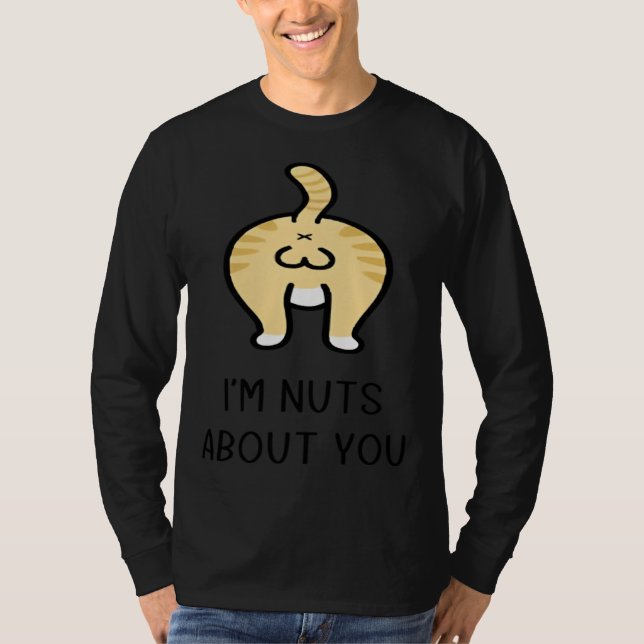 Camiseta Cat Ball I m Nut About You Happy Valentine Anniver (Anverso)