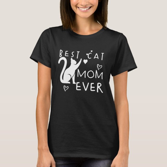 Camiseta Cat Best Cat Mom Ever Meow With My Cat Valentine C (Anverso)