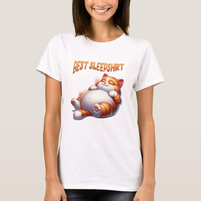 Camiseta Cat Best Sleepshirt Napping Pajamas (Anverso)