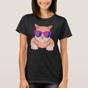Camiseta Cat Bi Pride Lgbt Bisexuality Flag Guay Gafas de s