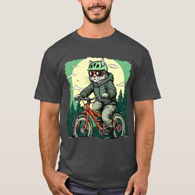 Camiseta Cat biker / Bike cat T-Shirt (Anverso)