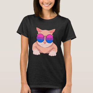 Camiseta Cat Bisexuality Flag Sunglasses Lgbt Pride Bisexua