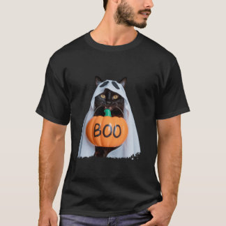 Camiseta Cat Black Halloween Boo