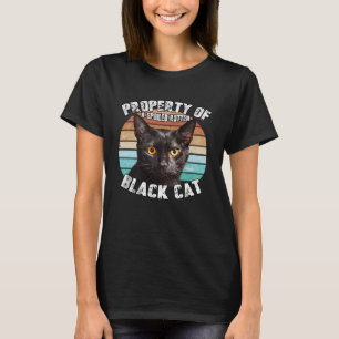 Camiseta Cat Black Vintage Ochties Style Cat Retro Property