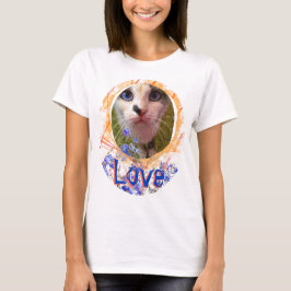 Camiseta Cat Blue Eyes Love Forget-me-not Cute