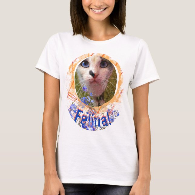 Camiseta Cat Blue Eyes Love Olviden-me-not Feline (Anverso)