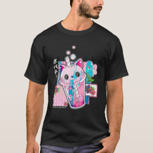 Camiseta Cat Boba Anime Bubble Tea Neko Chicas Kawaii Chica
