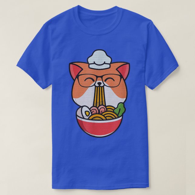 Camiseta Cat Boba Come Ramen Anime Kawaii Neko, Cat Come R (Diseño del anverso)