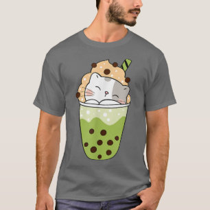 Camiseta Cat boba matcha Boba burbuja té adorable de anime 