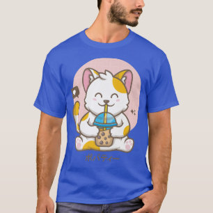 Camiseta Cat Boba Tea Anime Kawaii Neko Estética Japonesa