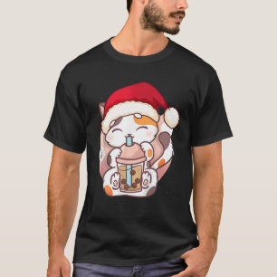 Camiseta Cat Boba Tea Bubble Kawaii Anime Chica japonés Chr