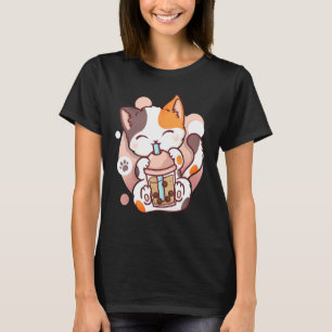 Camiseta Cat Boba Tea Bubble Neko