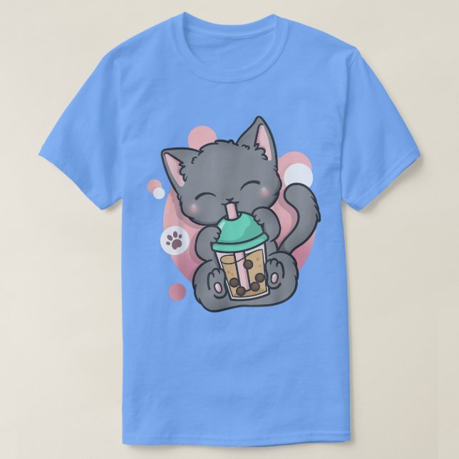 Camiseta Cat Boba Tea Bubble Tea Anime Kawaii Neko (Diseño del anverso)