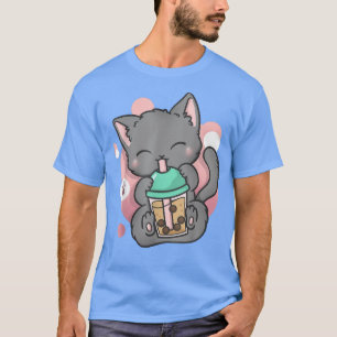Camiseta Cat Boba Tea Bubble Tea Anime Kawaii Neko
