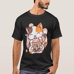 Camiseta Cat Boba Tea Bubble Tea Anime Kawaii Neko