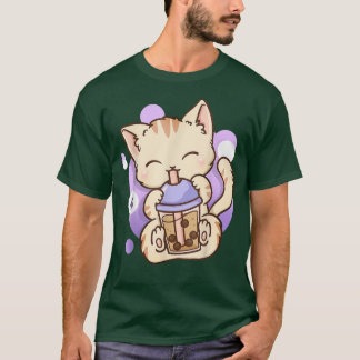 Camiseta Cat Boba Tea Bubble Tea Anime Kawaii Neko