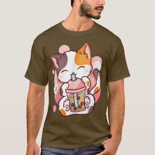 Camiseta Cat Boba Tea Bubble Tea Anime Kawaii Neko591