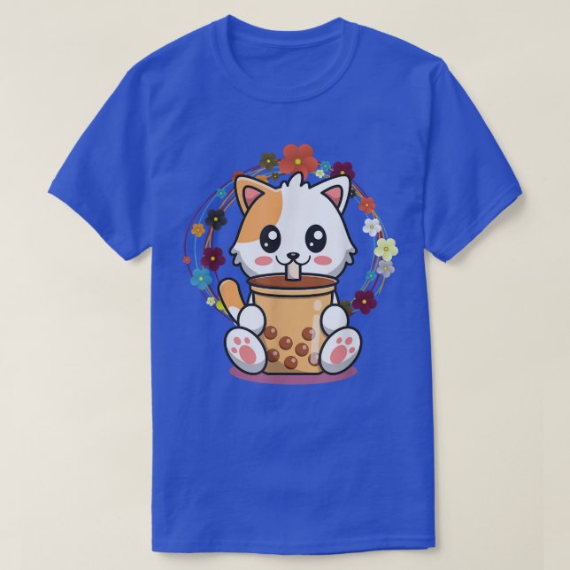 Camiseta Cat Boba Tea Bubble Tea Anime Kawaii Neko 570 (Diseño del anverso)