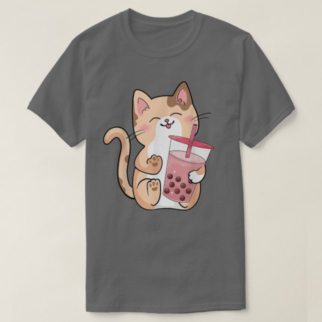 Camiseta Cat Boba Tea Bubble Tea Anime Kawaii Neko 572 (Diseño del anverso)