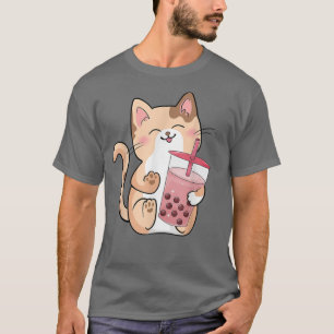 Camiseta Cat Boba Tea Bubble Tea Anime Kawaii Neko 572