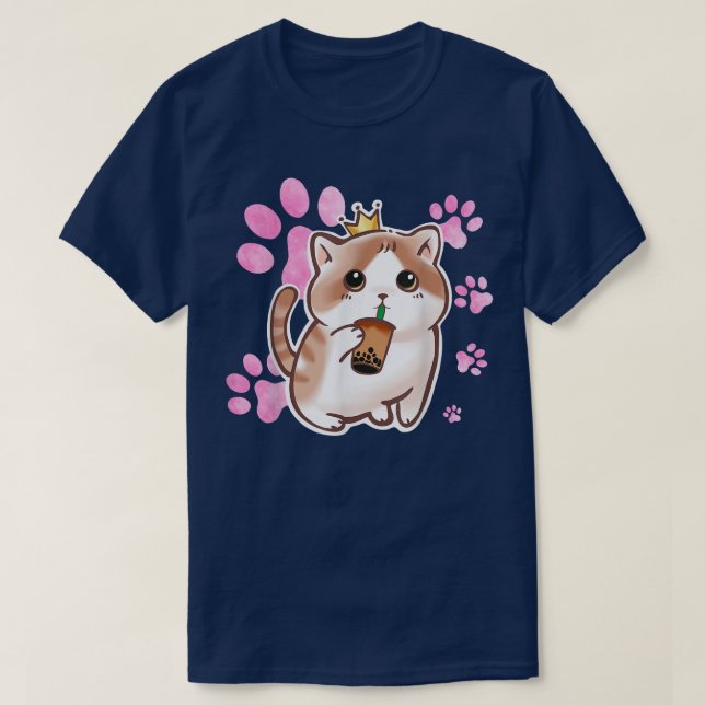Camiseta Cat Boba Tea Bubble Tea Anime Kawaii Neko 580 (Diseño del anverso)