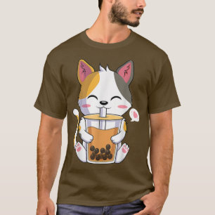 Camiseta Cat Boba Tea Bubble Tea Anime Kawaii Neko Chica Te