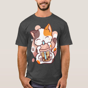 Camiseta Cat Boba Tea Bubble Tea Anime Kawaii Neko for Girl