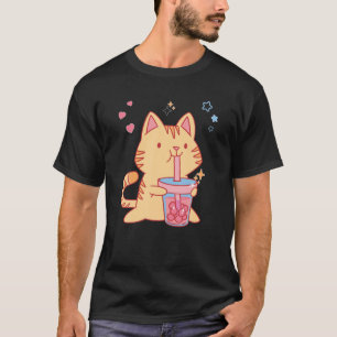 Camiseta Cat Boba Tea Bubble Tea Anime Kawaii Neko Funny Ca