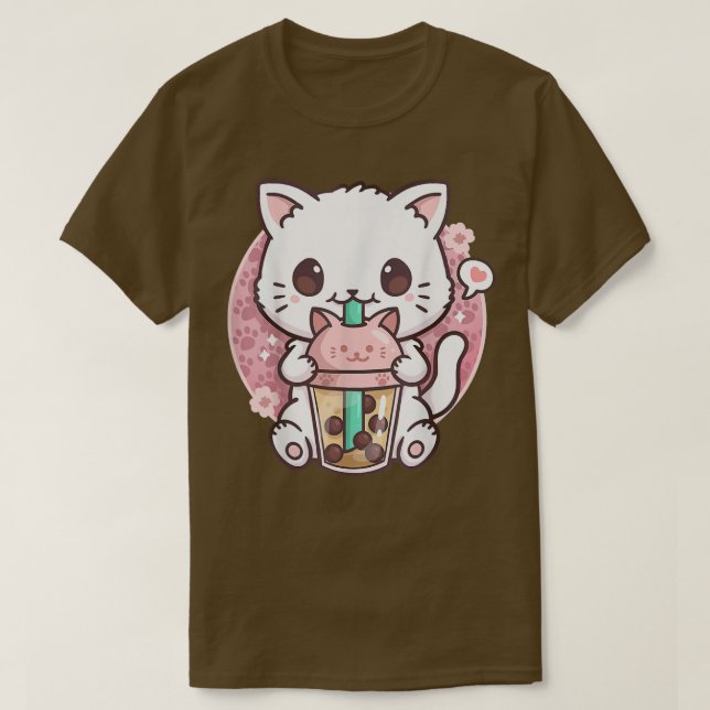 Camiseta Cat Boba Tea Bubble Tea Anime Kawaii Neko Gift Gir (Diseño del anverso)