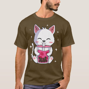 Camiseta Cat Boba Tea Bubble Tea Anime Kawaii Neko Gift Gir