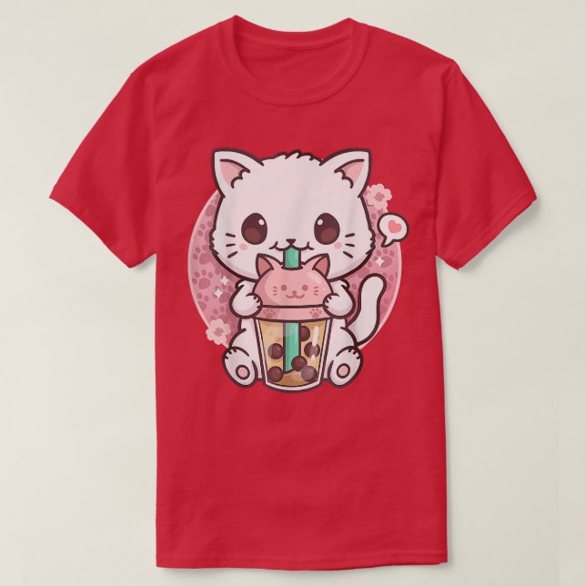 Camiseta Cat Boba Tea Bubble Tea Anime Kawaii Neko Gift Gir (Diseño del anverso)