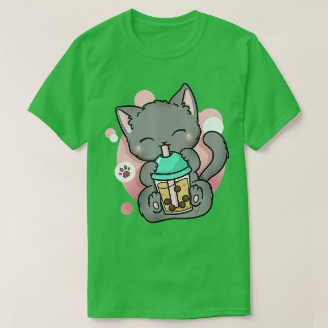 Camiseta Cat Boba Tea Bubble Tea Anime Kawaii Neko Gift Gir (Diseño del anverso)