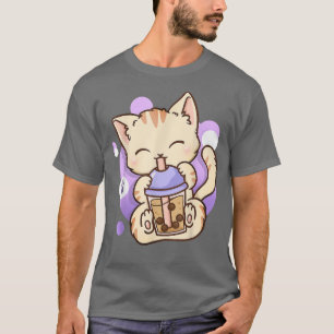 Camiseta Cat Boba Tea Bubble Tea Anime Kawaii Neko Gift Gir