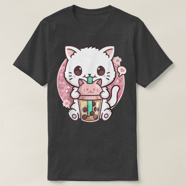 Camiseta Cat Boba Tea Bubble Tea Anime Kawaii Neko Gift Gir (Diseño del anverso)