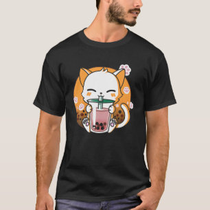 Camiseta Cat Boba Tea Bubble Tea Anime Kawaii Neko Gifts Gi