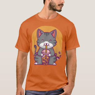 Camiseta Cat Boba Tea Bubble Tea Anime Kawaii Neko Gifts Gi