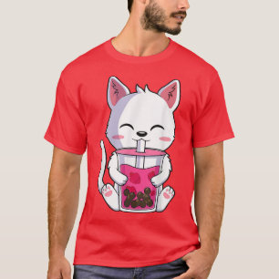 Camiseta Cat Boba Tea Bubble Tea Anime Kawaii Neko Gifts Gi