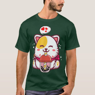 Camiseta Cat Boba Tea Bubble Tea Anime Kawaii Neko Gifts Gi