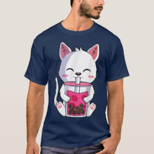 Camiseta Cat Boba Tea Bubble Tea Anime Kawaii Neko Gifts Gi