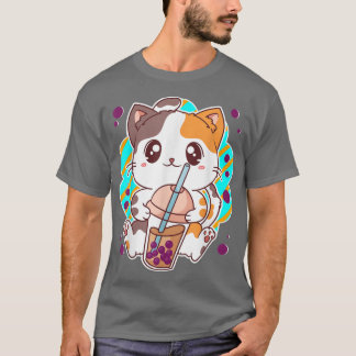 Camiseta Cat Boba Tea Bubble Tea Anime Kawaii Neko Gifts Gi