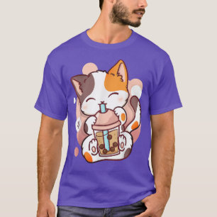 Camiseta Cat Boba Tea Bubble Tea Anime Kawaii Neko Para Chi