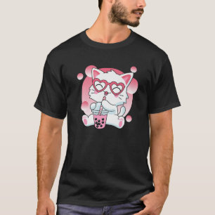 Camiseta Cat Boba Tea Bubble Tea Anime Kawaii Neko Para Chi