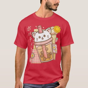 Camiseta Cat Boba Tea Bubble Tea Anime Kawaii Neko Shirt Ca